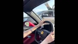 Hot girl driving super car Ferarri #shorts #supercars