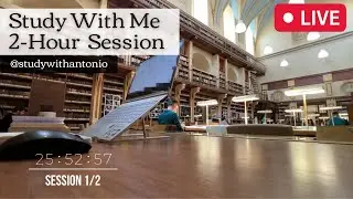 LIVE 2-HOUR STUDY WITH ME, Old Italian Library Ambience - Study With Antonio, 50-10 Pomodoro