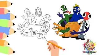 How to Draw Rainbow Friends and Coloring | Color Canvas Kids