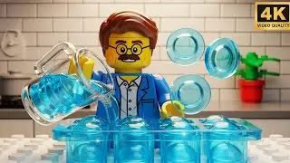 Oddly Satisfying LEGO Ice Cube Tray Filling ASMR 🧊💧