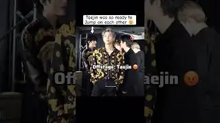 Taejin: Taejin was so ready to jump o each other 🤯 #taejin #bts #ytshorts #btsshorts #jin #taehyung