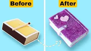 DIY mini diary from matchbox- diy cute mini book for gift - fati craft world