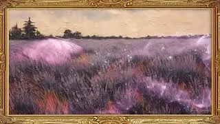 Lavender Fields in Bloom & Country Skies | Gold Frame TV Art with Classical Music in 4K HD