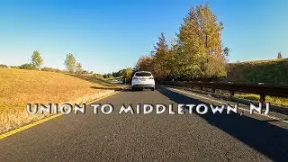 Driving from Union Township to Middletown Township, New Jersey, USA