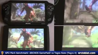 Comparing ARCHOS GamePad2 vs Tegra Note (Tegra 4) performance GPU Mark benchmark