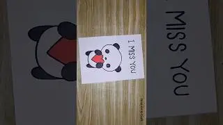 Easy Miss You Card #shorts #youtubeshorts #trending #greetingcard #ytshorts #drawing #panda