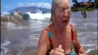 Columbus Direct TV Ad #happytogothere - boogie boarding granny