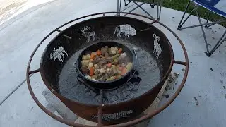 Dutch Oven Roast in a Wildlife Design Outdoor Fire Pit
