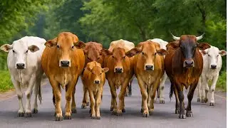 Mengiring Sapi Lembu  Menuju Ke Kandang Peternakan Hewan Ternak sapi - Suara sapi moo