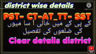 District wise details kpk jobs in education department/ Elementary and secondary education kpk
