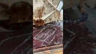 From Raw Stone to Luxury Furniture - Stunning Rosso Levanto Marble Transformation Process #marble