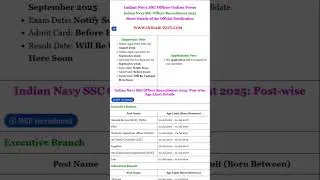 Indian Navy SSC Officer Recruitment 2025: Apply Online for June 2026 Batch #latestgovtjobs #shorts