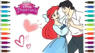 Disney Princesses Couples Coloring Page | Ariel and Prince Eric | The Little Mermaid Coloring Page