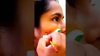 Indian flag painting on face | 🇮🇳 art | independence day face art | Happy Republic Day