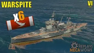 Warspite 6 Kills & 209k Damage | World of Warships Gameplay