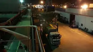 overload truck,spill on road