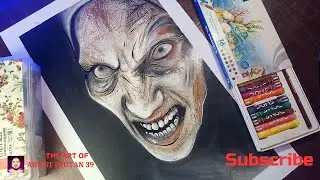 How To Draw The Nun Drawing Step By Step Tutorial oil pastels and fevicryl acrylic colours✏️💀 #shots