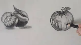 Making 3D, pencil peach and Apple Art