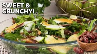 ENSALADA VERDE con MANZANA Y DATILES - green salad with apple and dates