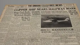 China Clipper Halfway to Hawaii Nov. 23, 1935, and Letter from that Flight: Omaha Bee News