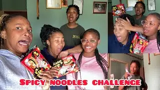 Spicy noodle challenge, loser gets dared😭 who finished?