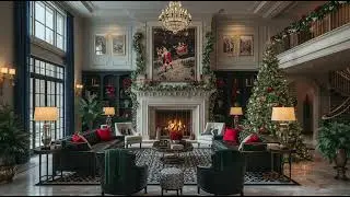 1950s Ultra-Rich Christmas Living Room (Daytime) | Cozy Holiday Ambience | 4 Hours