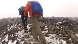 Arriving Barafu Hut, Machame route, Kilimanjaro