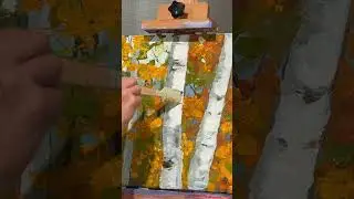 Painting Autumn Birch trees! #catalystwedge #paintingtechniques
