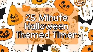 25 Minute Timer - Orange Halloween Theme - Calm Ending Chime Notification - Cute Halloween Aesthetic