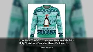 Cute NOOT NOOT Christmas Penguin 3D Print Ugly Christmas Sweater Men's Pullover Crew Neck Autum