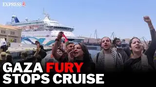 Huge Gaza war protest FORCES Israeli cruise ship away from Greek island