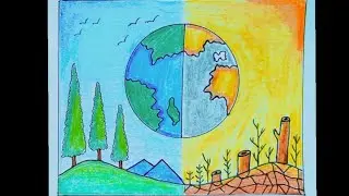 World Environment Day Drawing || Save Nature Drawing || Easy Nature Drawing For Kids || 