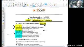 CAIA L1 - Edge Designations - Topic 2 - Live Zoom class - 10 Nov 2024