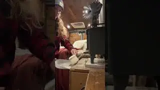 WOOD STOVE in a VAN #winter #offgrid #cozy