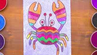 ASRM Colored Sand Painting Crab, Coloring page, Sand art, Easy drawing Crab | @ChinjusCrafts