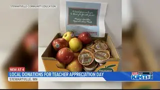 Local donations are collected for Teacher Appreciation Day in Stewartville