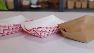 Disposable Oil Proof Kraft Paper French Fries Snack Food Packaging Boat Tray