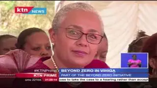 Kenya's First Lady Margaret Kenyatta hands over the 41st mobile clinic to Vihiga county
