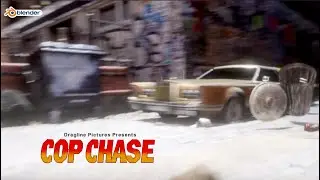 1970s Car Chase Animation in Blender | 4K Cop Pursuit Short Film