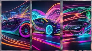 Neon Velocity: A Spectacle of AI Artistry on Neon Cars! 🚗💫