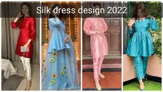 Silk dress design 2022 / Silk frock design for girls / Raw silk suit design for ladies #silkdress