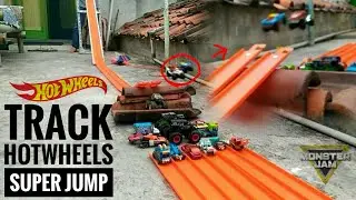 EPIC!! TRACK HOTWHEELS SUPER EXTREME JUMP - MONSTER JAM, BAJA BONE SHAKER, DAWGZILLA