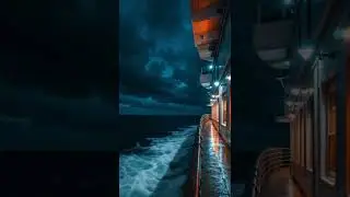 Ocean Voyage at Night: Stormy Ship Loop