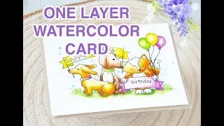 One Layer Watercolor Card (plus STAMPtember Exclusive Set from Newton's Nook Designs)