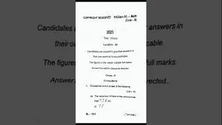 Core - 8 QUESTION PAPER [2023] #MATH HONOURS # GRADUATION ! SEMESTER - 4 #SKMU UNIVERSITY DUMKA !!