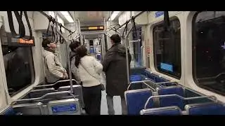Riding on Seattle light rail to Downtown Bellevue