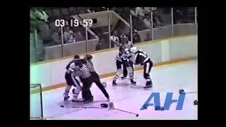 OHL Oct. 8, 1987 Peterborough Petes v Toronto Marlboros (melee) Paul Mitton v Craig Kitteringham