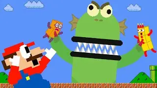 Blockzilla - Numbeblocks Mix Level Up in NEW Super Mario Bros World | Game Animation