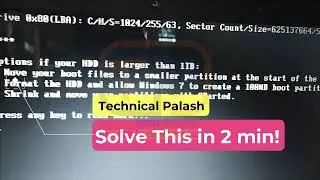 Option if your HDD is larger than 1TB Fix in 2 min ! 100% Work by Technical Palash