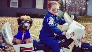 5-Year-Old Who Patrols Neighborhood With Kindness Gets Cute Canine Dog Partner